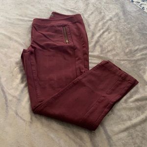 Maroon Stretch Skinny Trousers - Loft Julie Sz 6